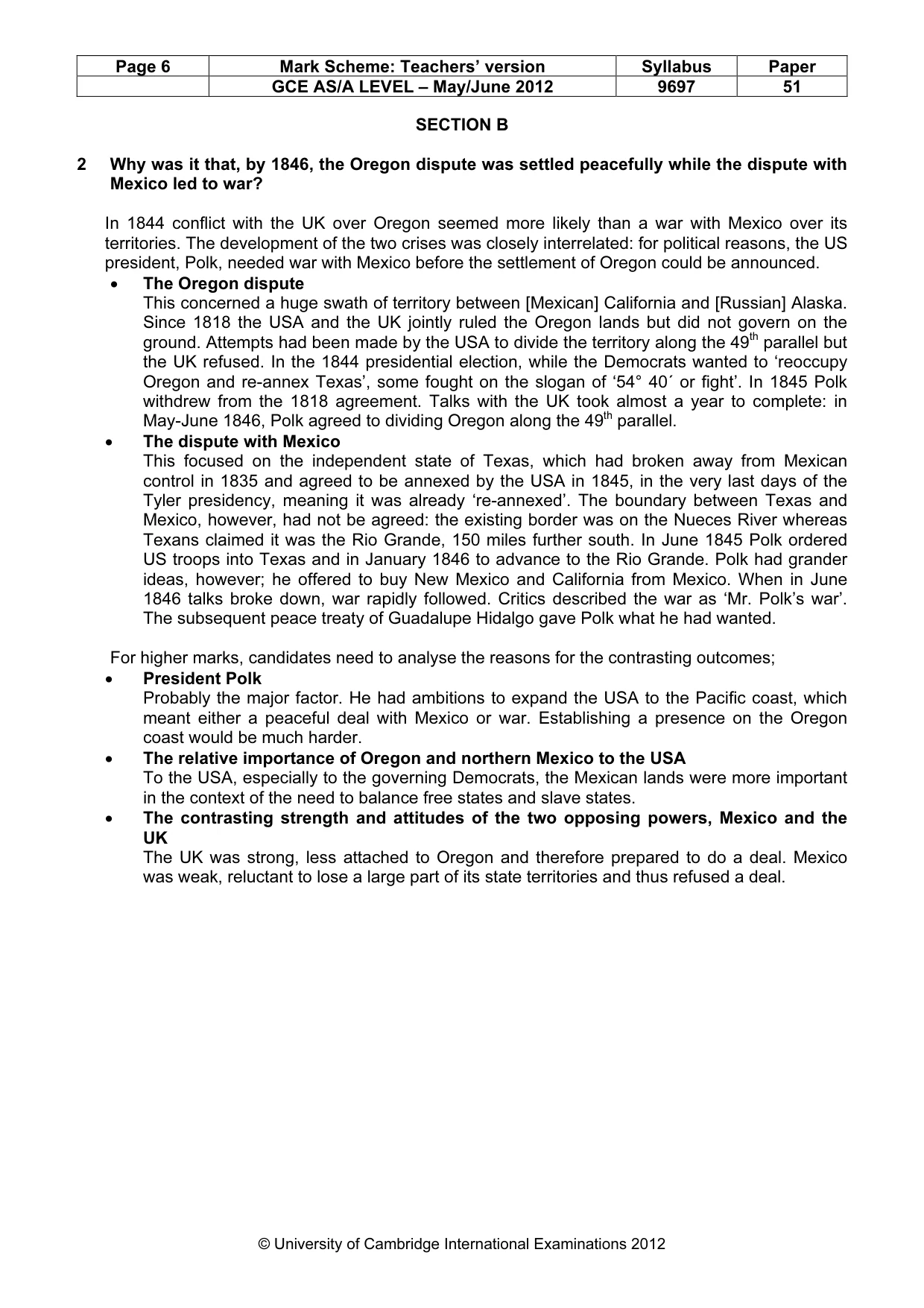 Mark scheme, page 6 of 11