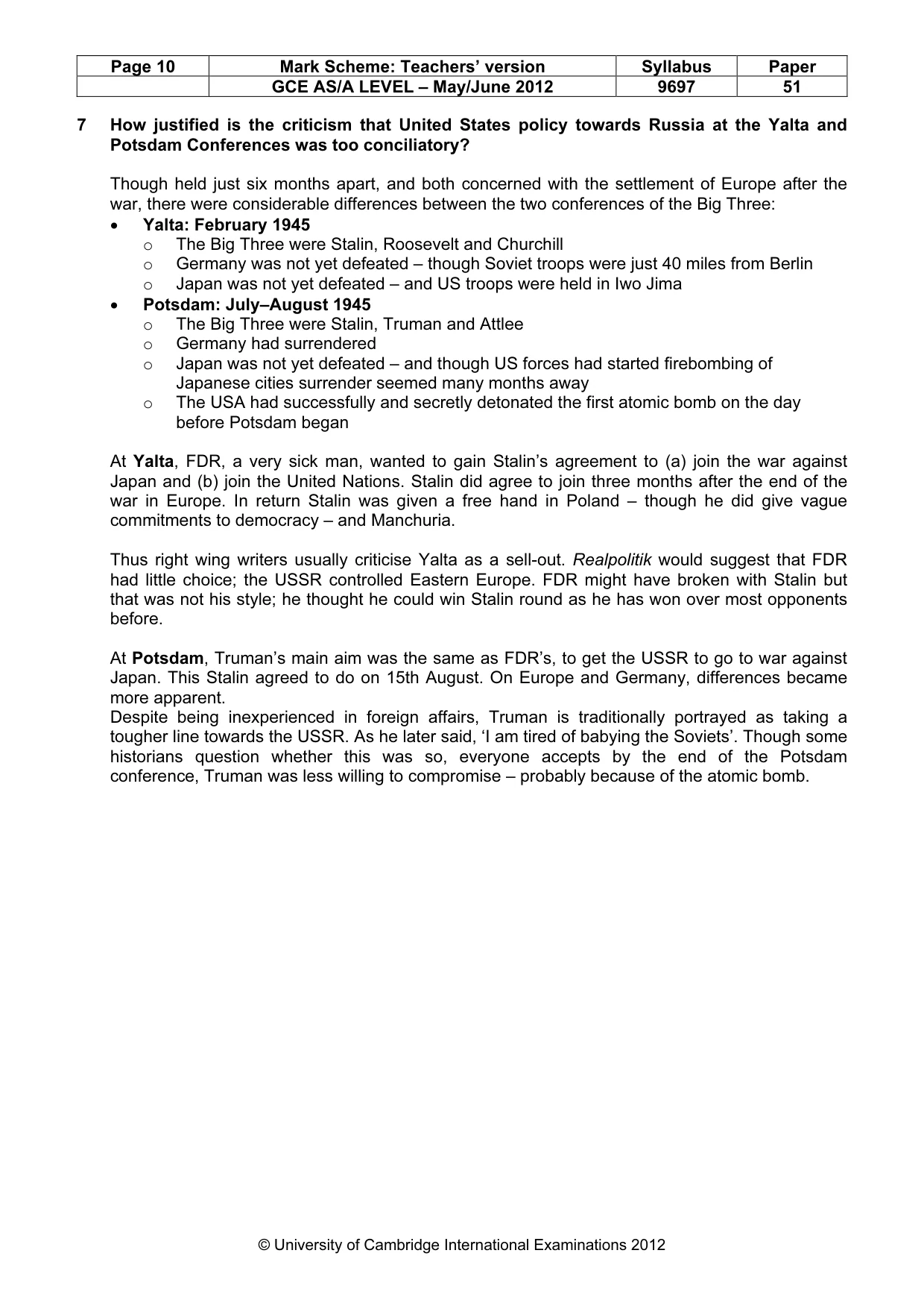 Mark scheme, page 10 of 11