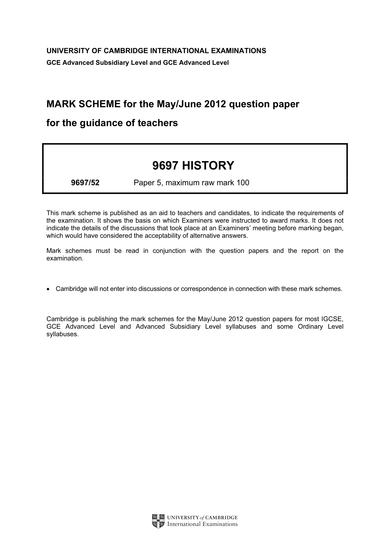 Mark scheme, page 1 of 12
