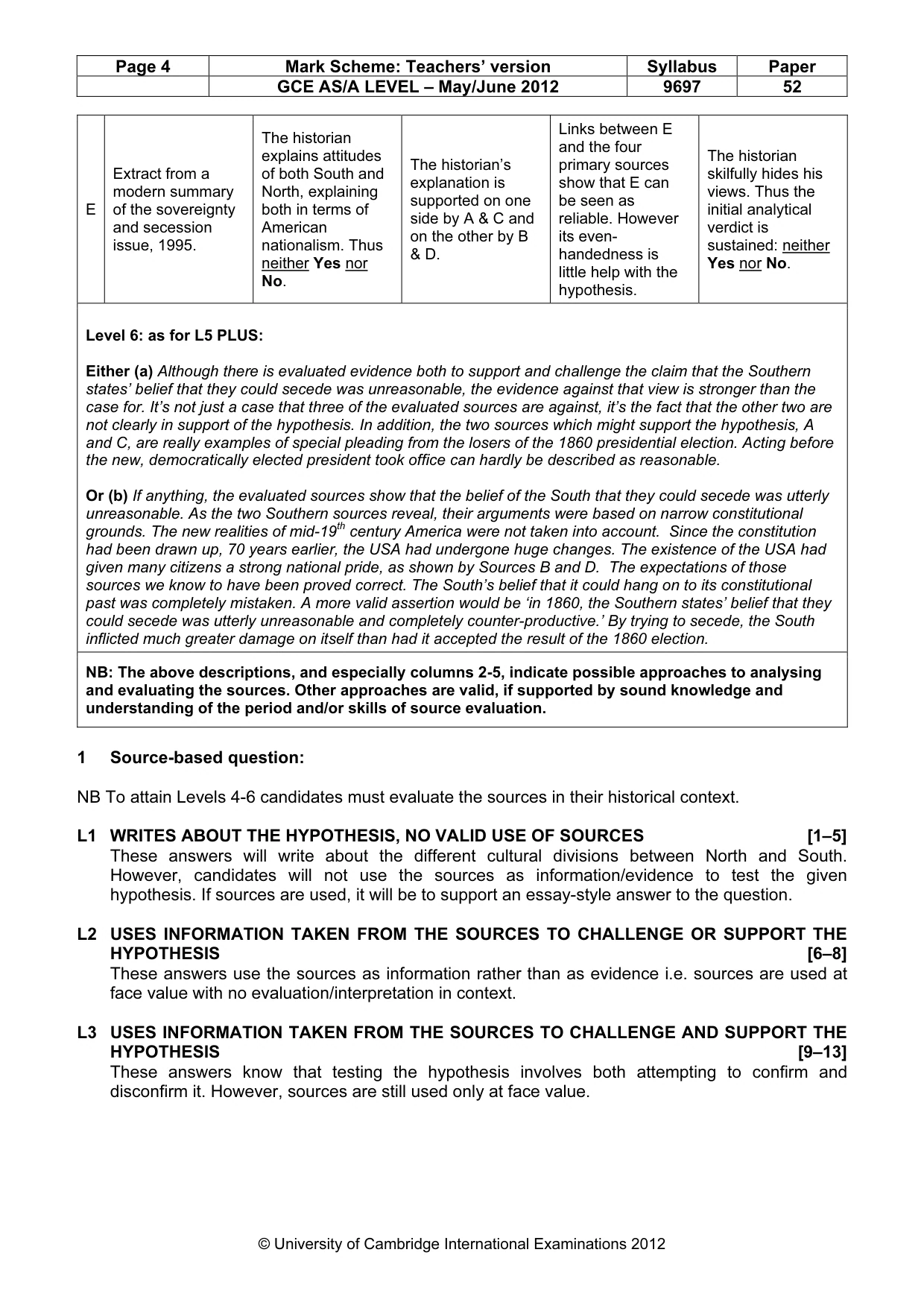 Mark scheme, page 4 of 12