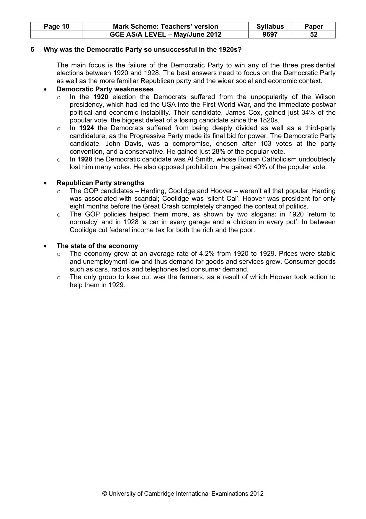 Mark scheme, page 10 of 12
