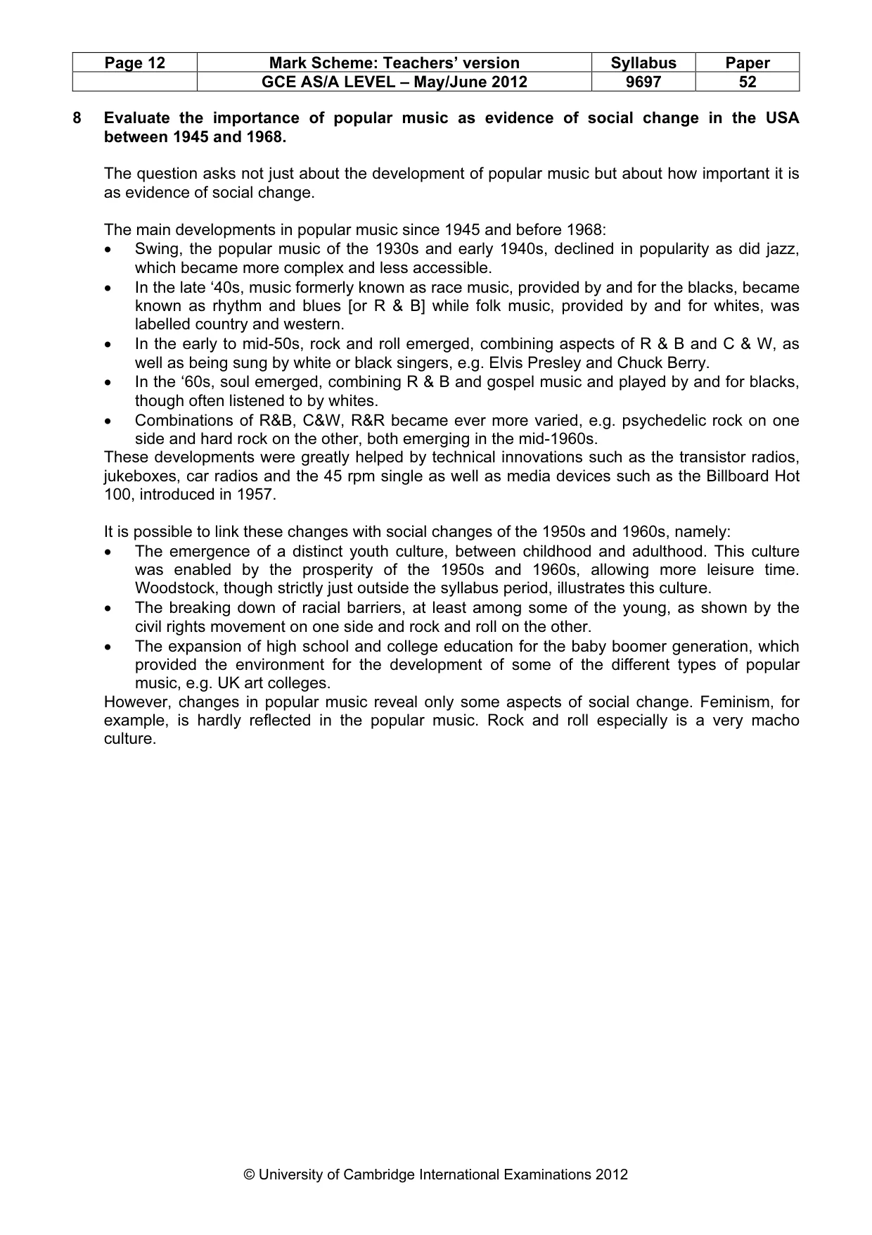 Mark scheme, page 12 of 12