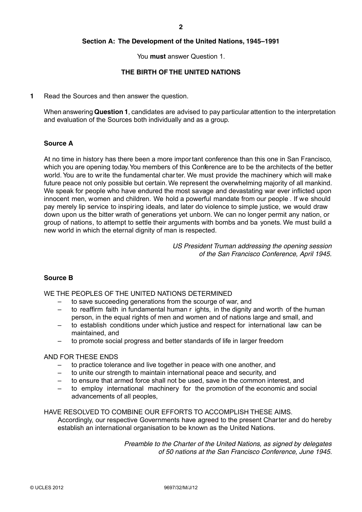 Cambridge A Level History (pre-2015) 9697 2012 May/June Paper 3 · Variant 2 question paper, page 2 of 4