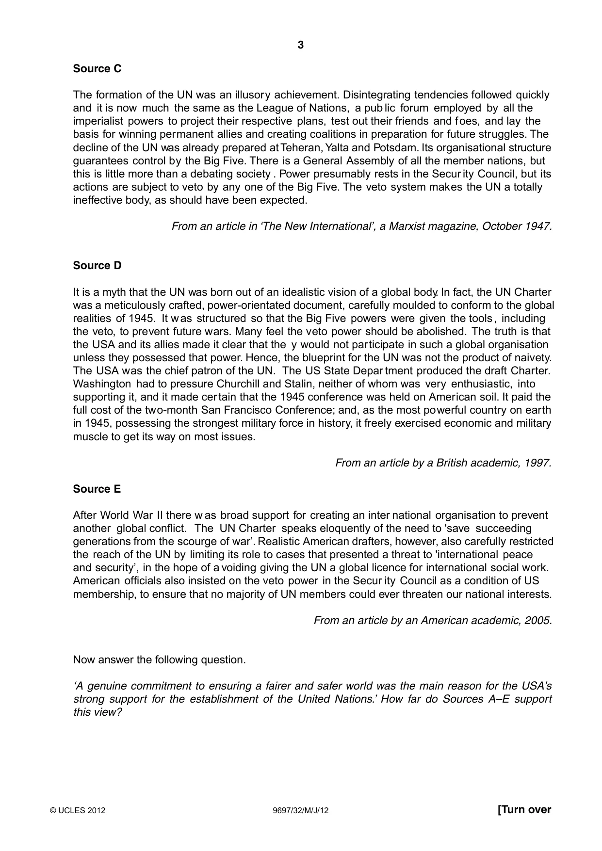 Cambridge A Level History (pre-2015) 9697 2012 May/June Paper 3 · Variant 2 question paper, page 3 of 4