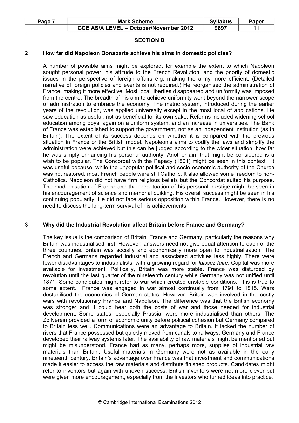 Mark scheme, page 7 of 10