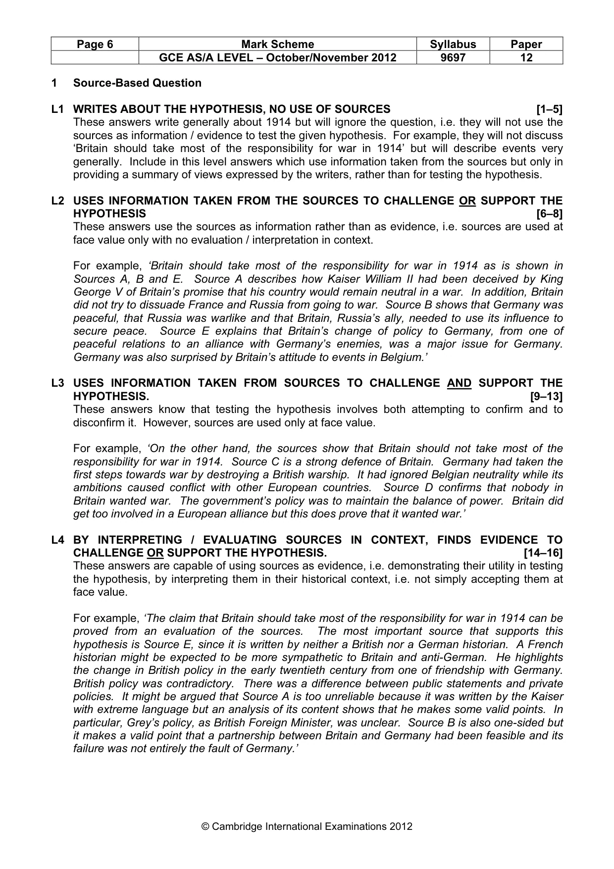 Mark scheme, page 6 of 11