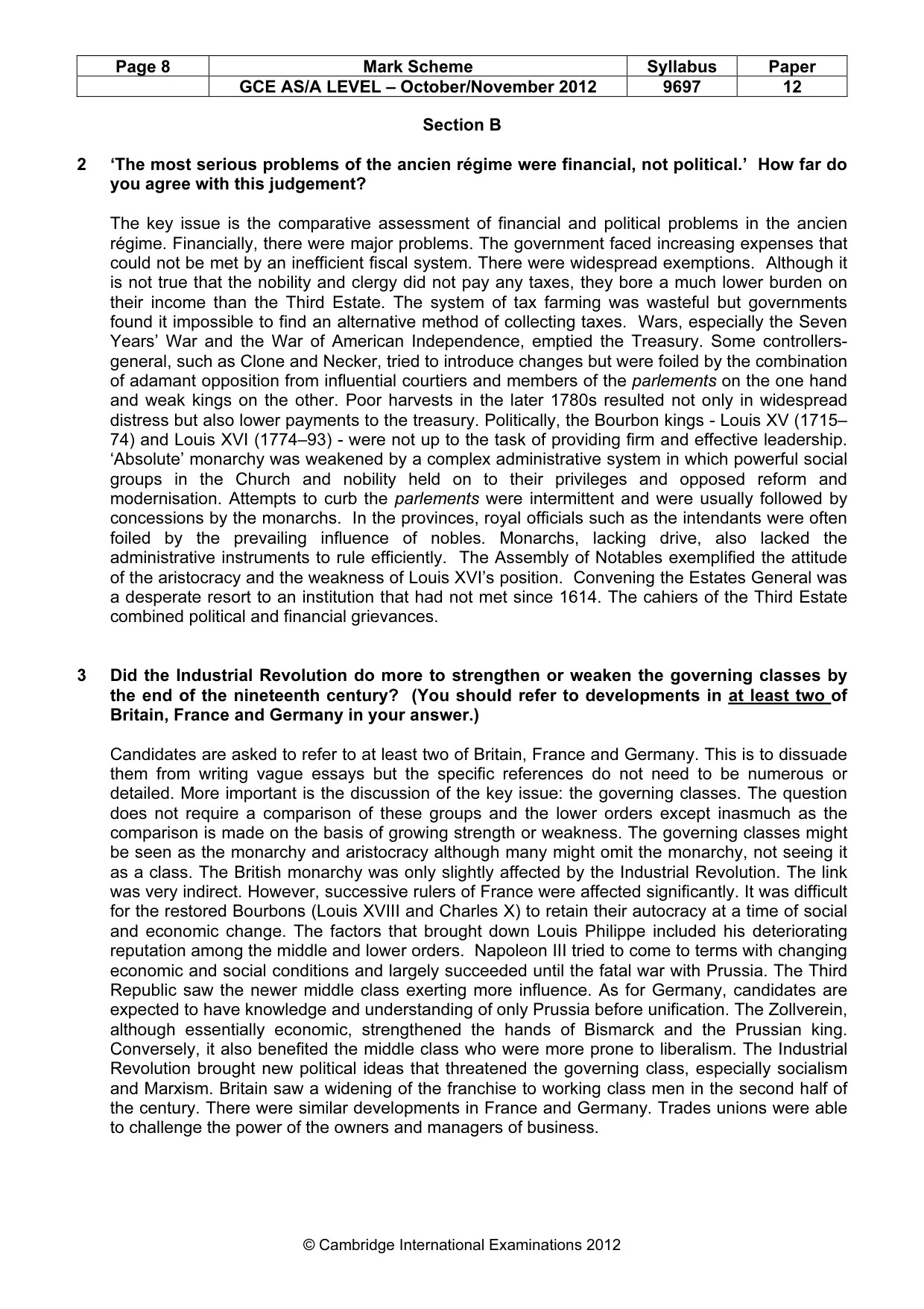 Mark scheme, page 8 of 11