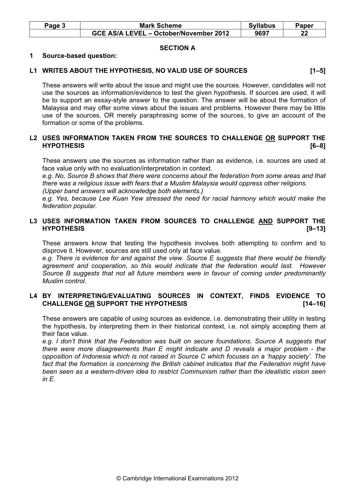 Mark scheme, page 3 of 8