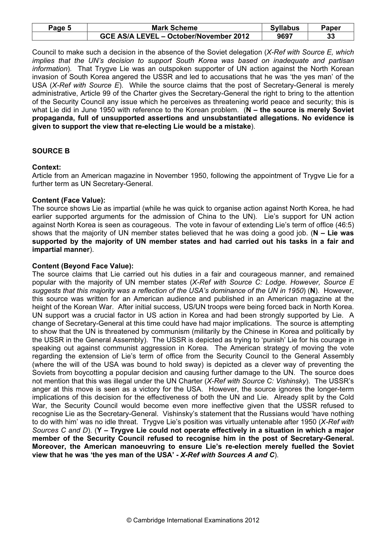 Mark scheme, page 5 of 12