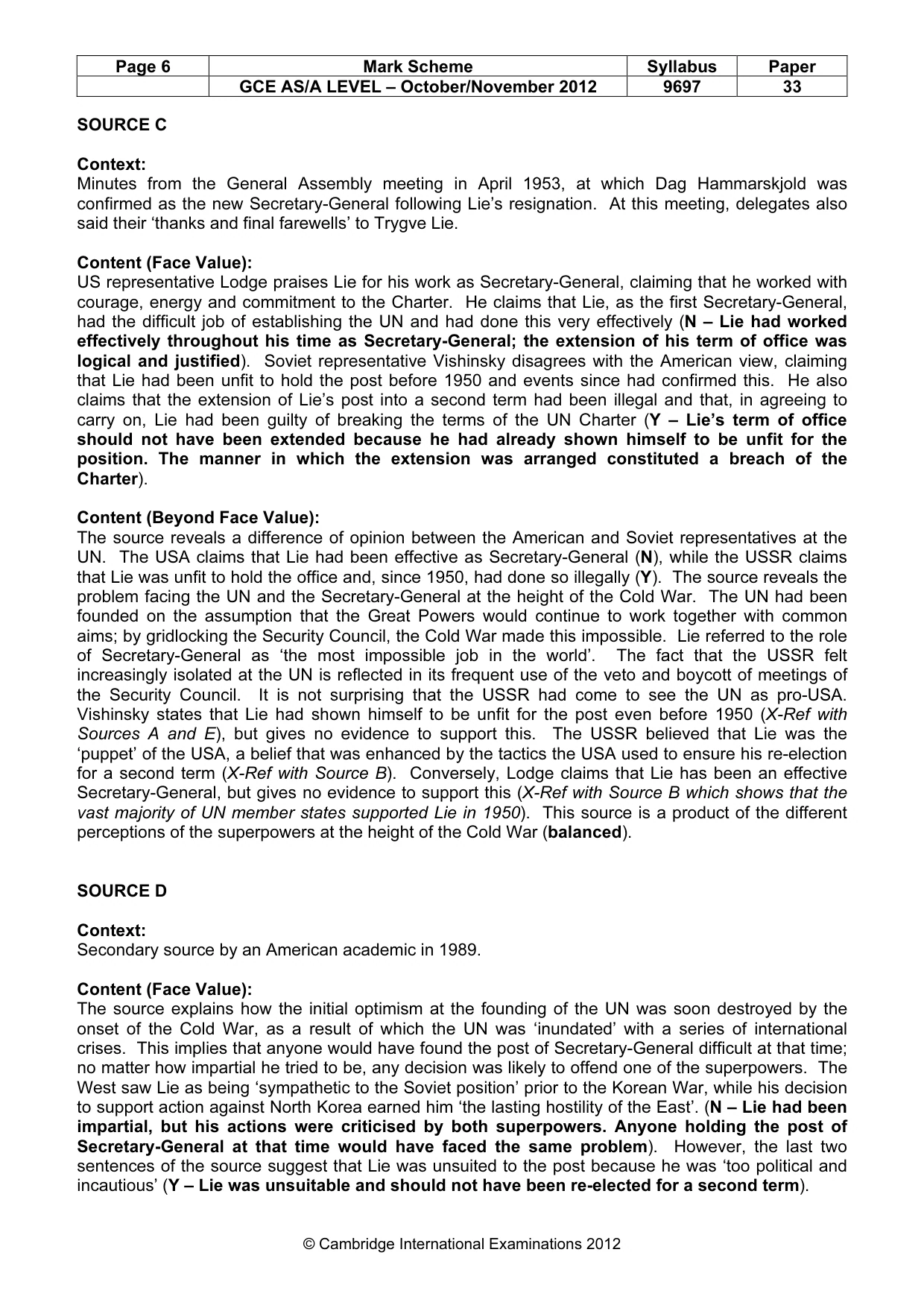 Mark scheme, page 6 of 12