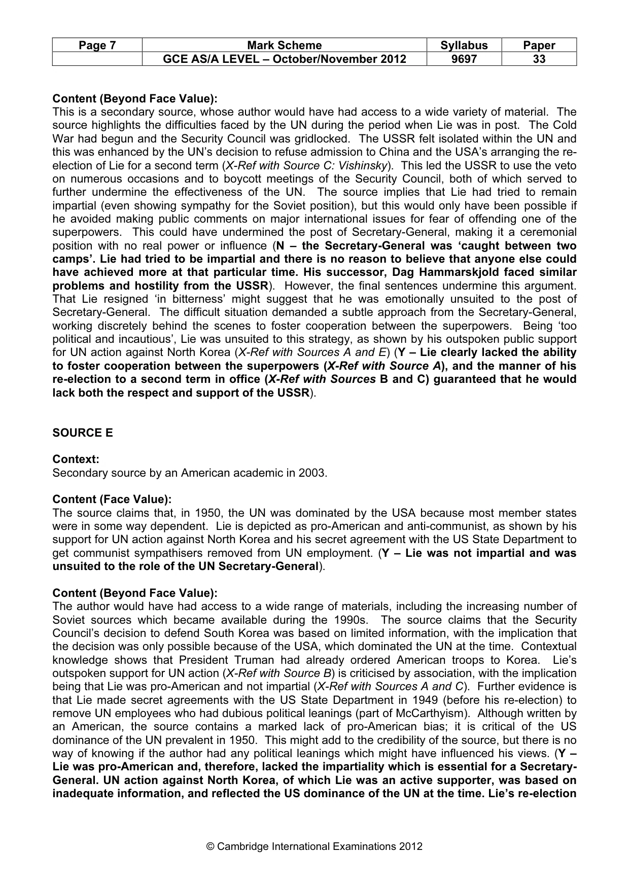 Mark scheme, page 7 of 12