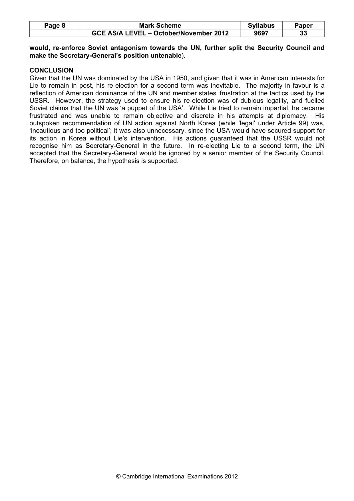 Mark scheme, page 8 of 12