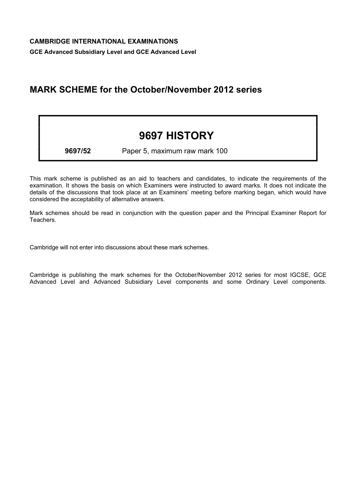Mark scheme, page 1 of 10