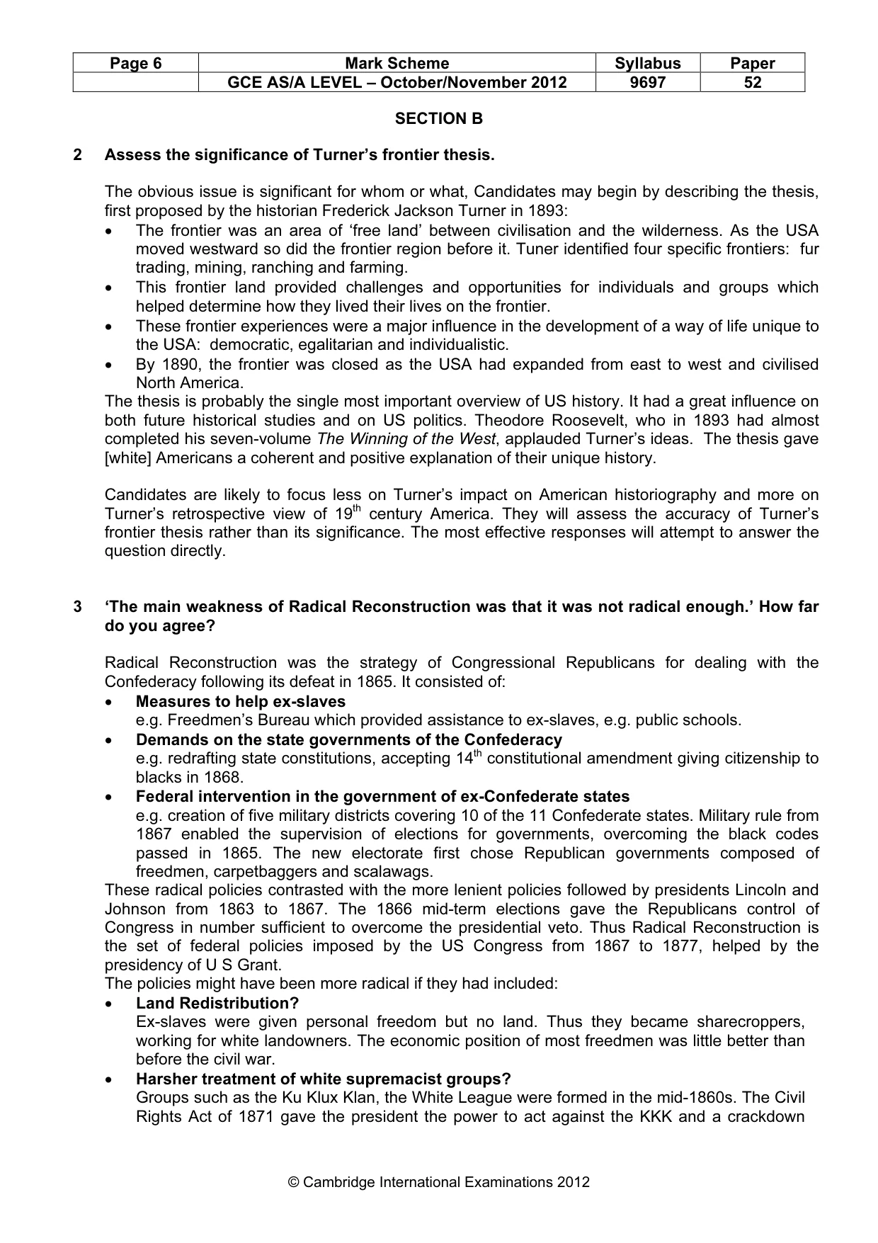 Mark scheme, page 6 of 10