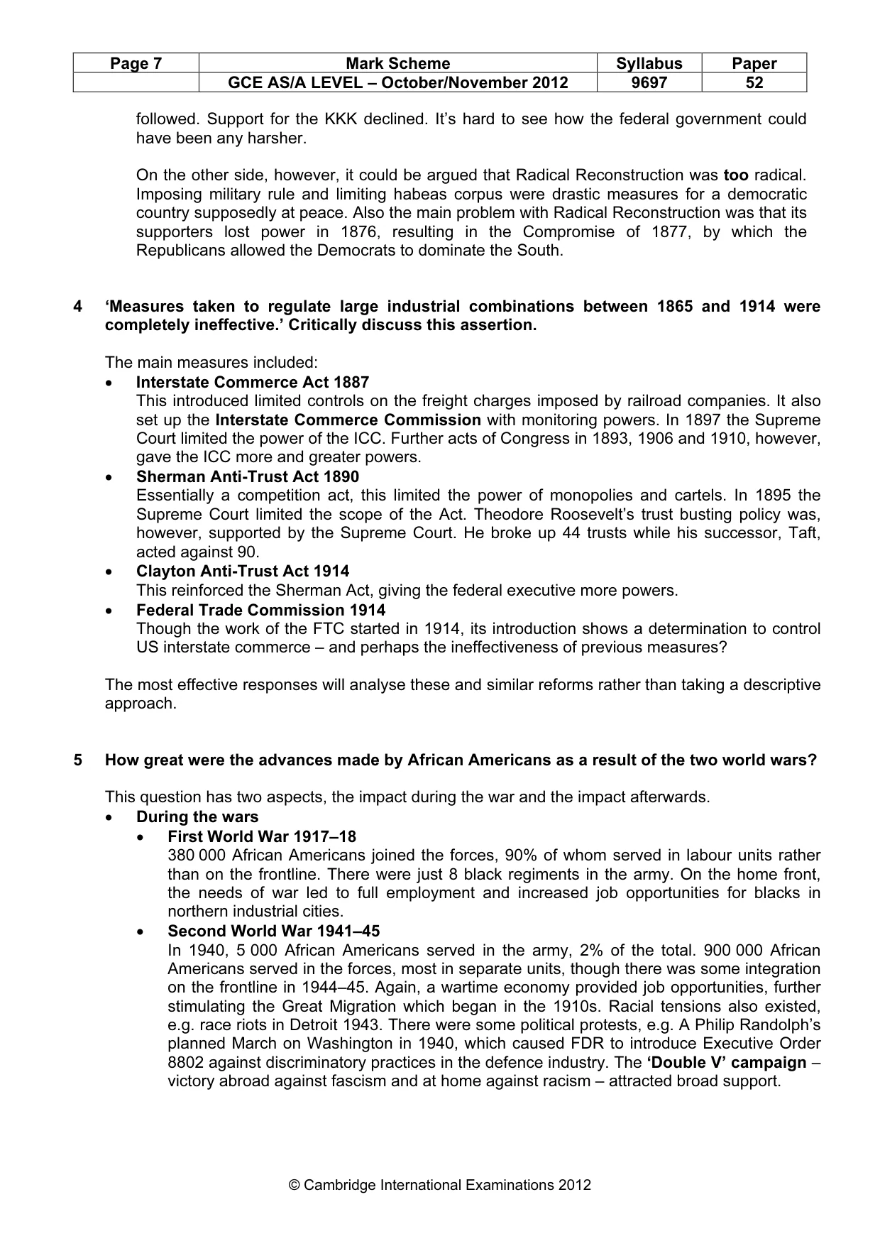 Mark scheme, page 7 of 10