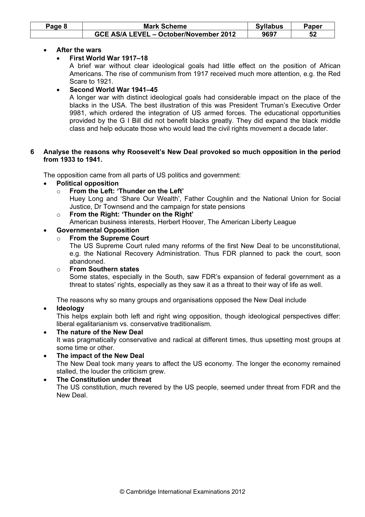 Mark scheme, page 8 of 10