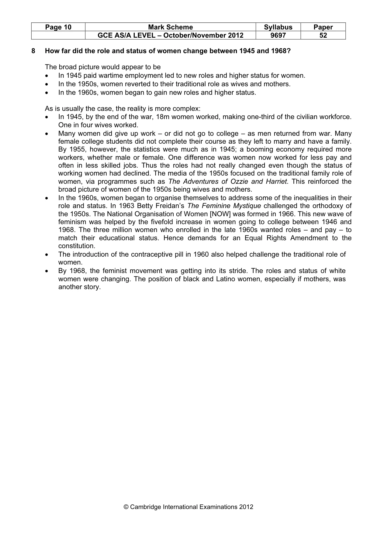 Mark scheme, page 10 of 10