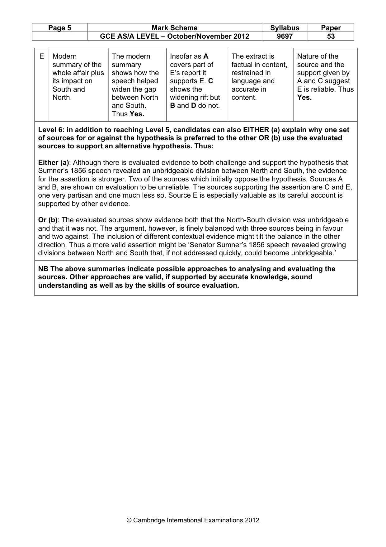 Mark scheme, page 5 of 11