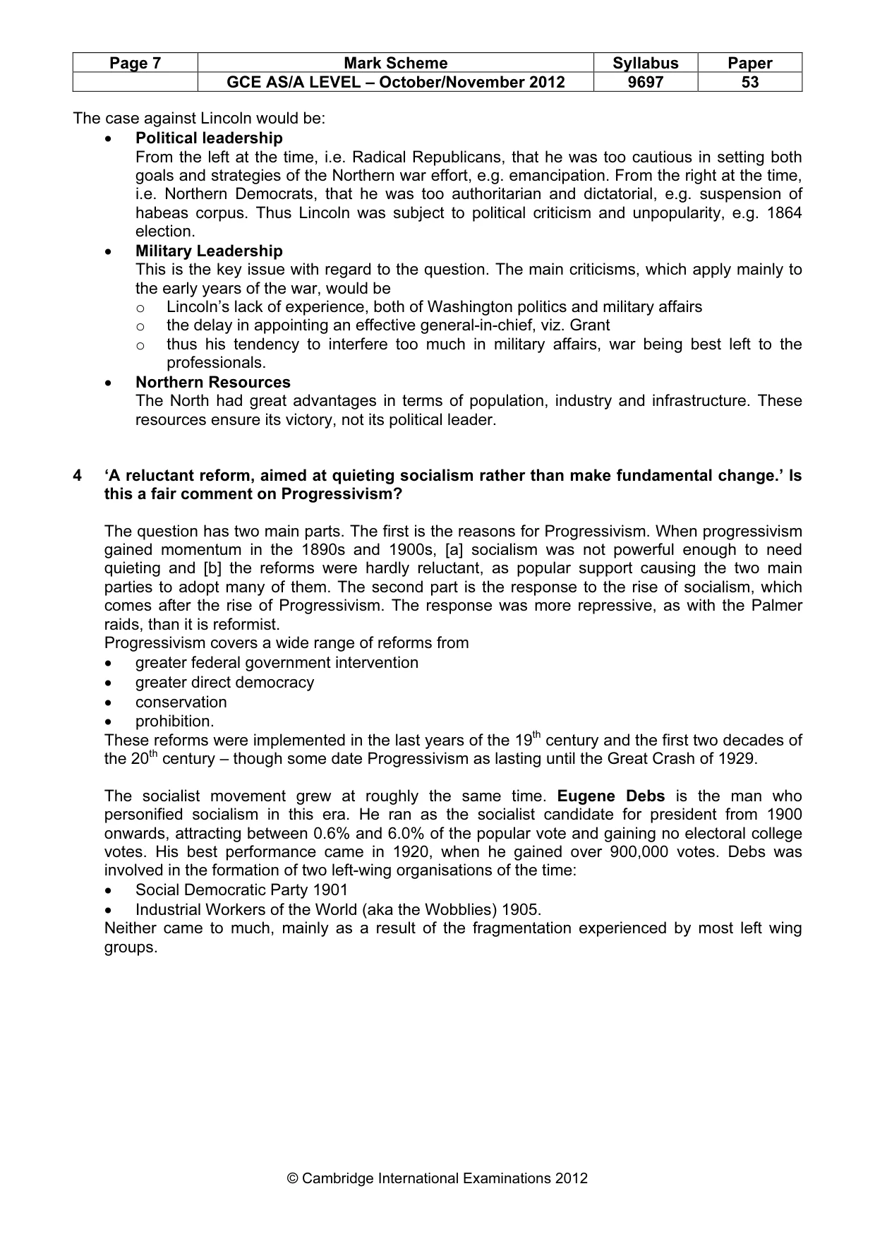 Mark scheme, page 7 of 11