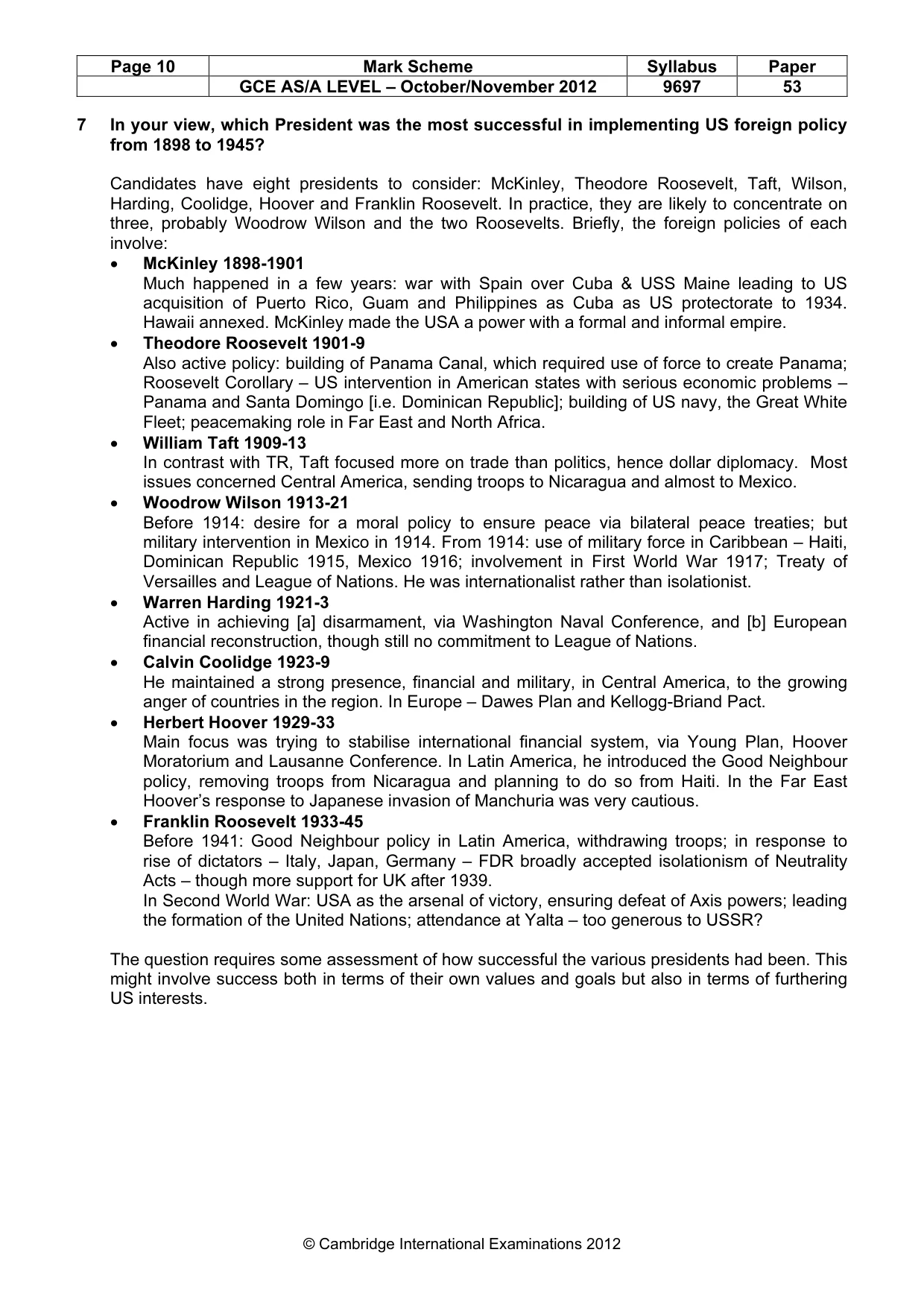 Mark scheme, page 10 of 11