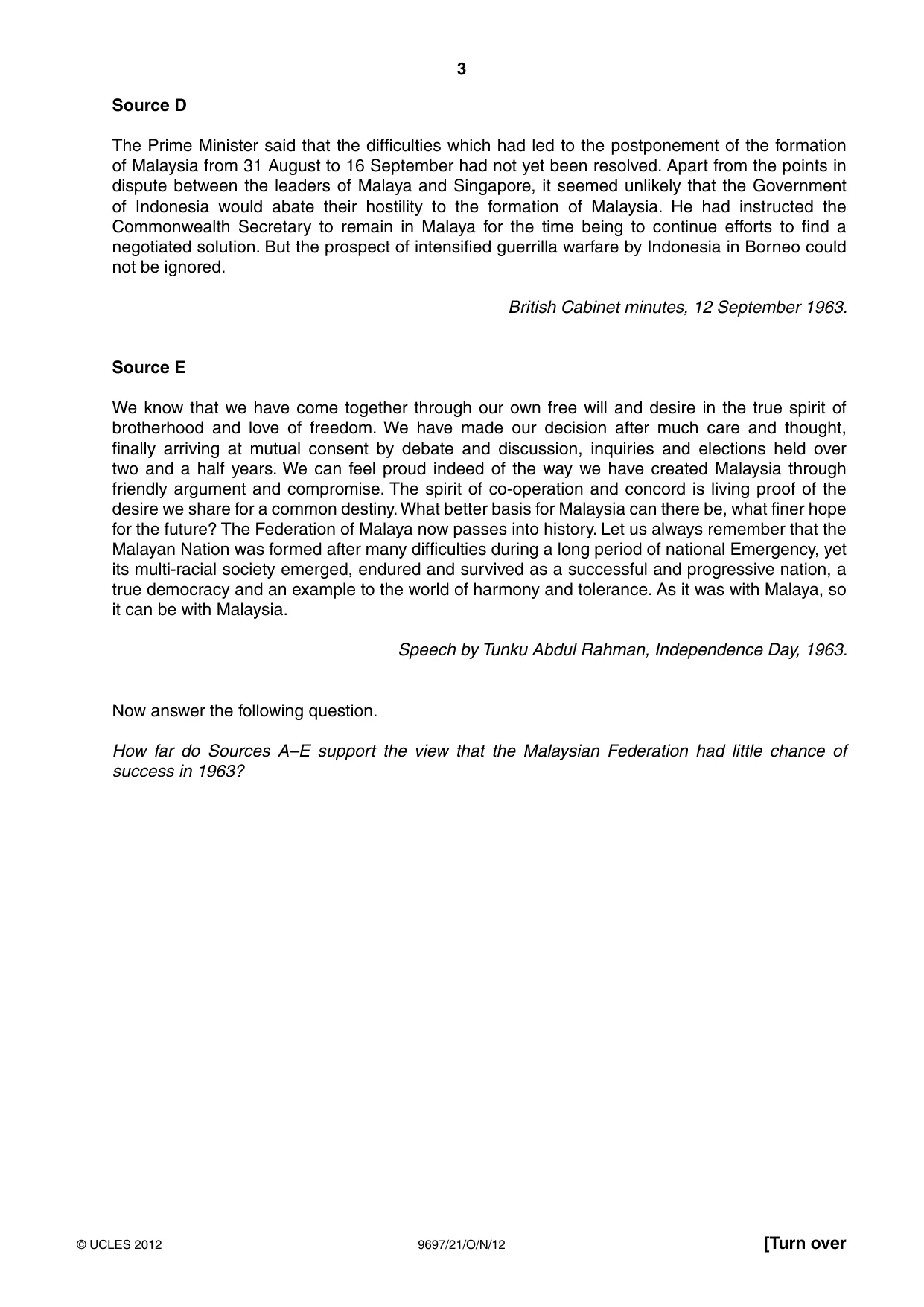 Cambridge A Level History (pre-2015) 9697 2012 Oct/Nov Paper 2 · Variant 1 question paper, page 3 of 4