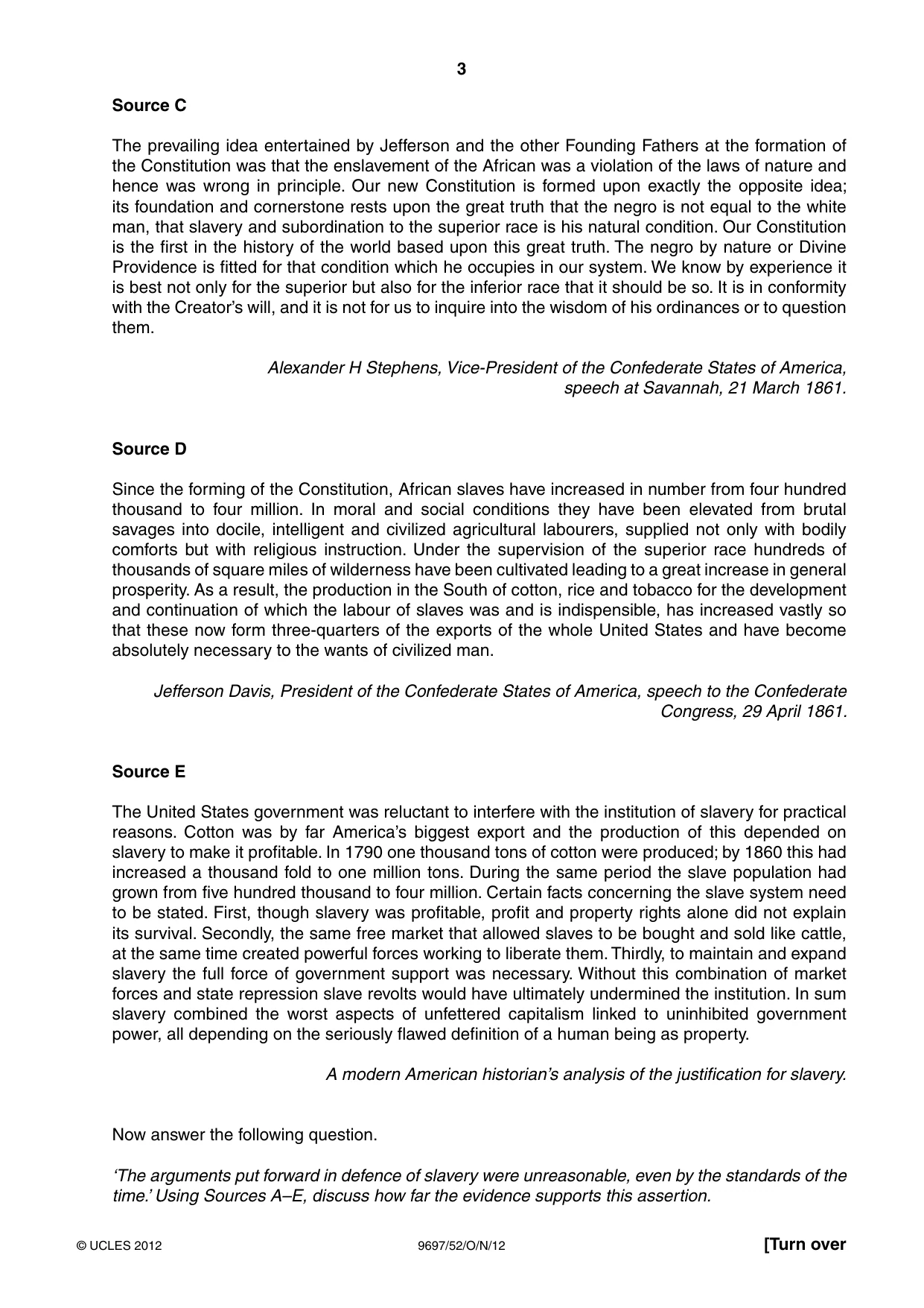 Cambridge A Level History (pre-2015) 9697 2012 Oct/Nov Paper 5 · Variant 2 question paper, page 3 of 4