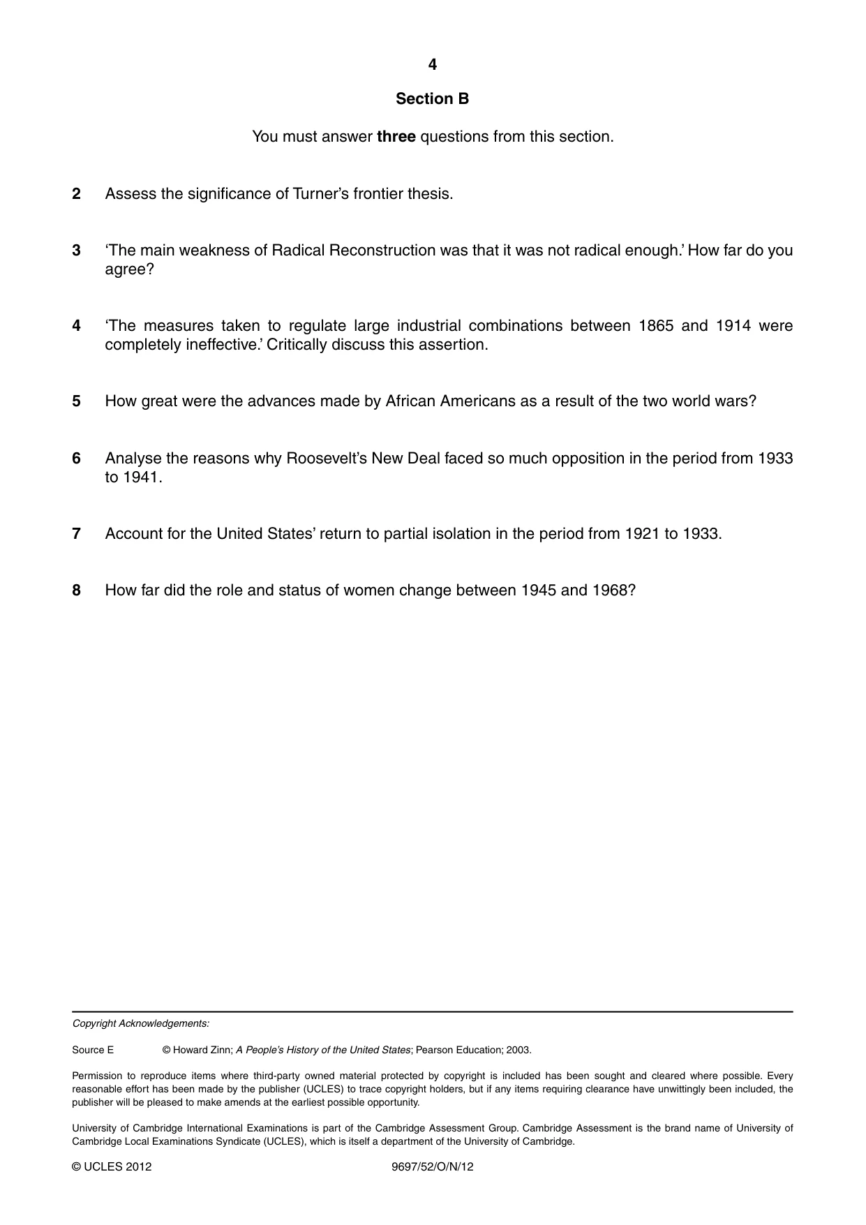 Cambridge A Level History (pre-2015) 9697 2012 Oct/Nov Paper 5 · Variant 2 question paper, page 4 of 4