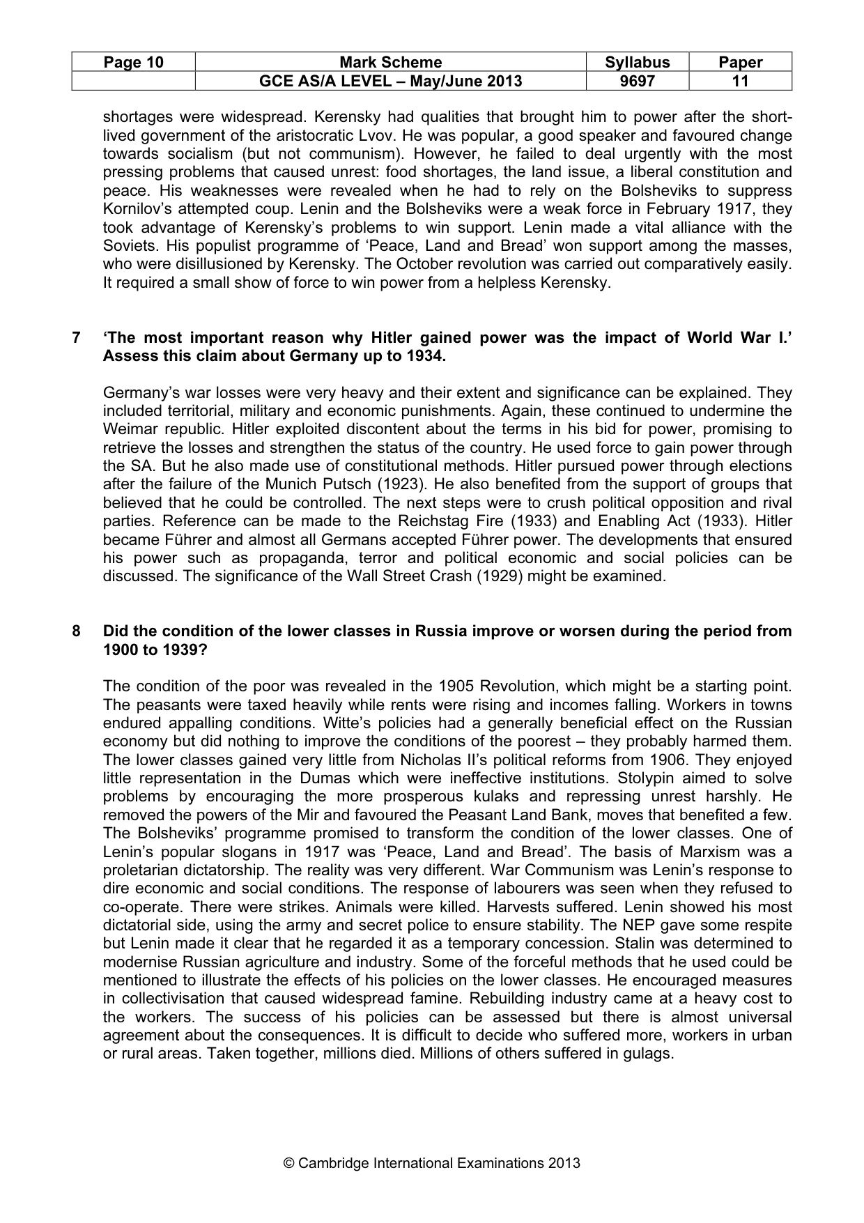 Mark scheme, page 10 of 10