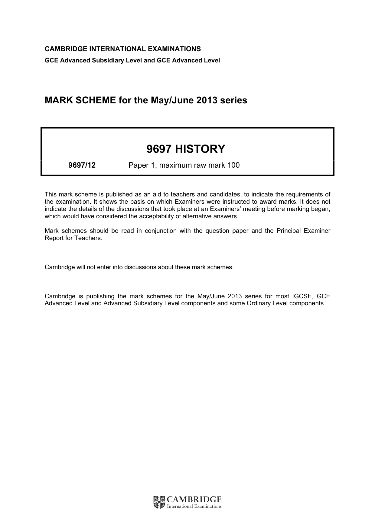 Mark scheme, page 1 of 10