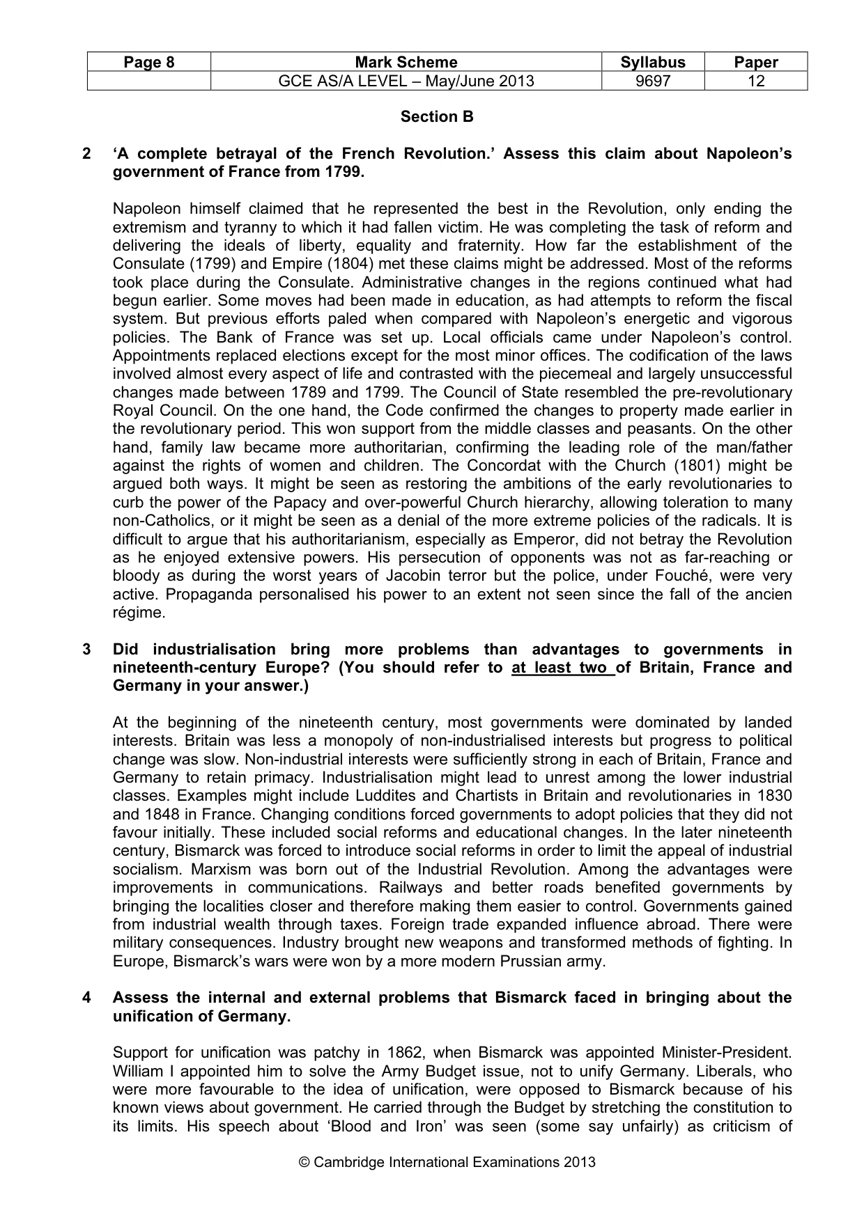 Mark scheme, page 8 of 10