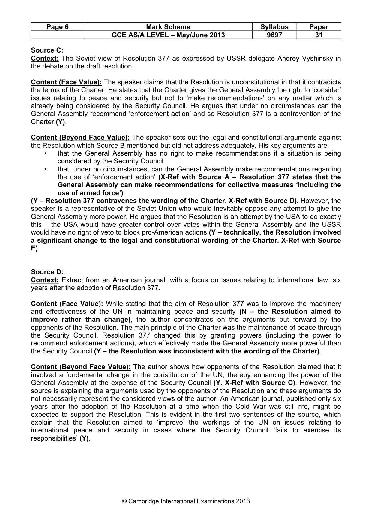 Mark scheme, page 6 of 11