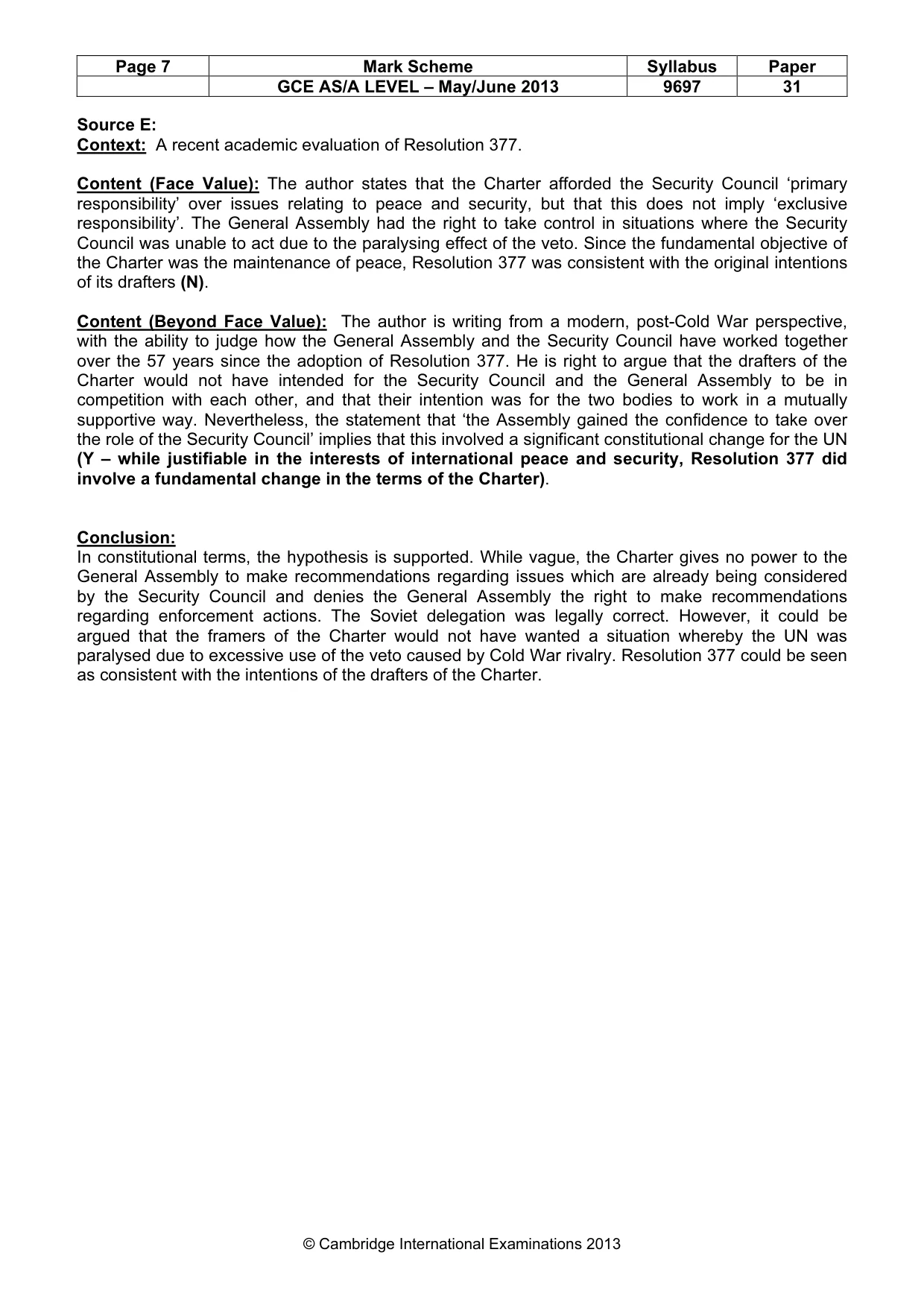 Mark scheme, page 7 of 11