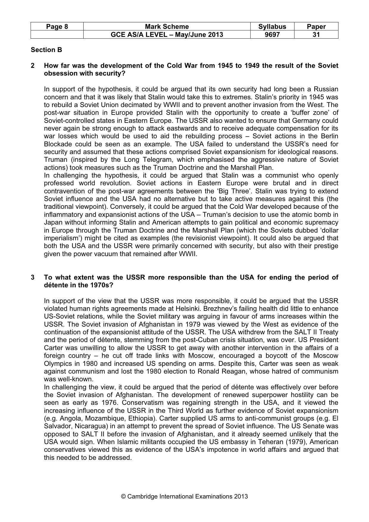 Mark scheme, page 8 of 11