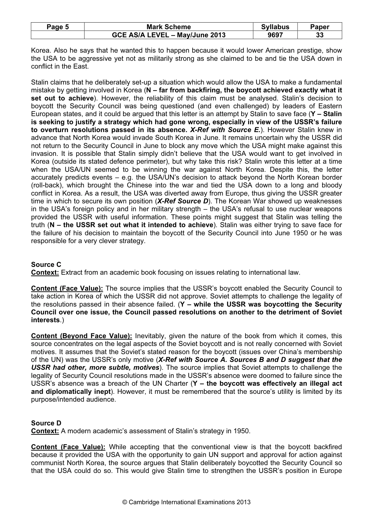 Mark scheme, page 5 of 11