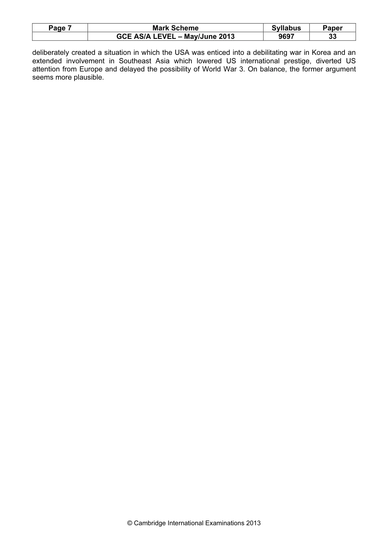Mark scheme, page 7 of 11