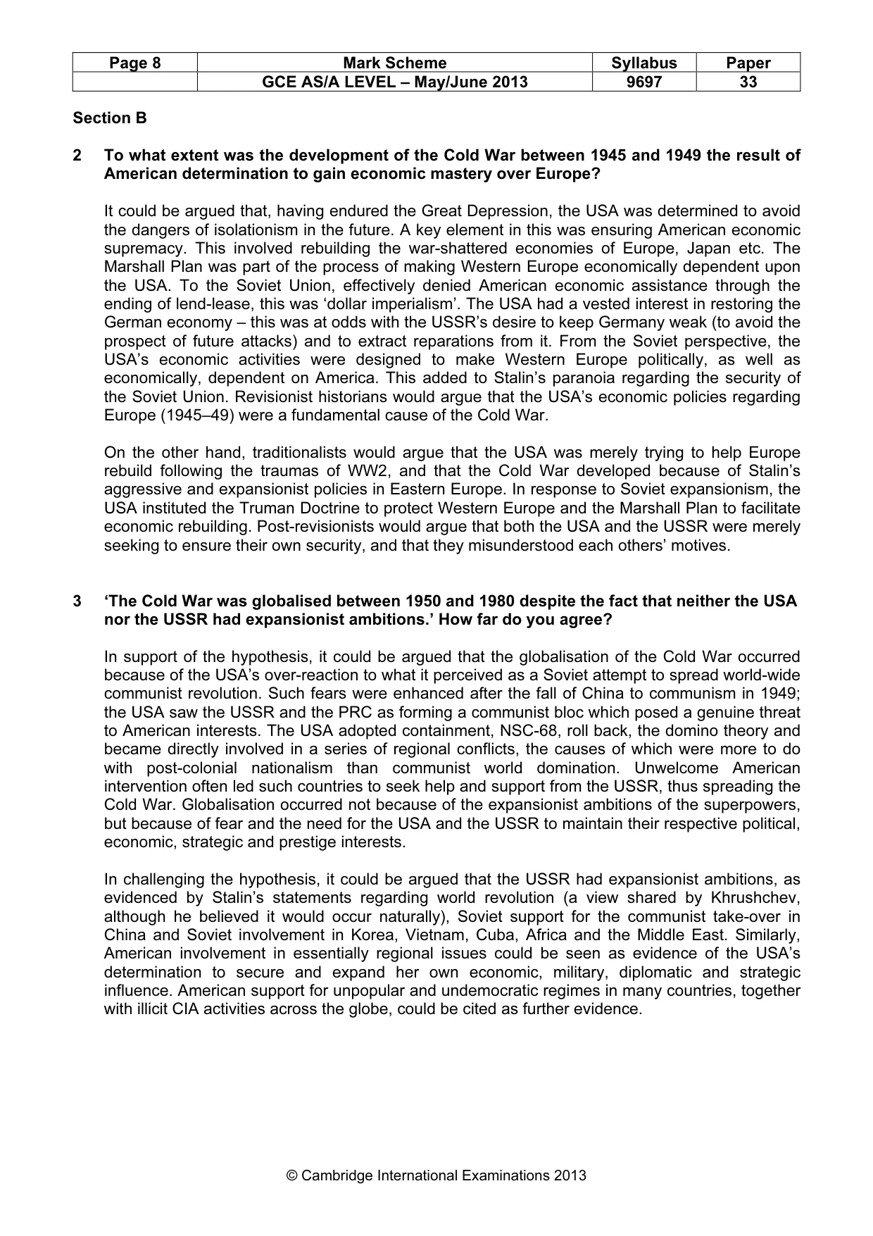 Mark scheme, page 8 of 11