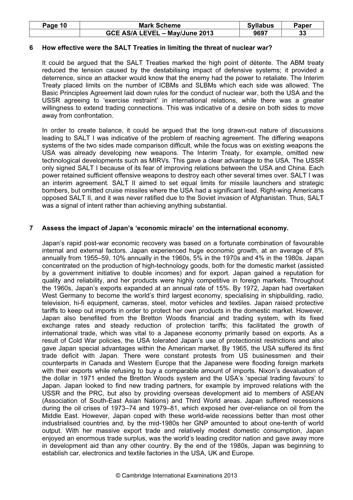Mark scheme, page 10 of 11
