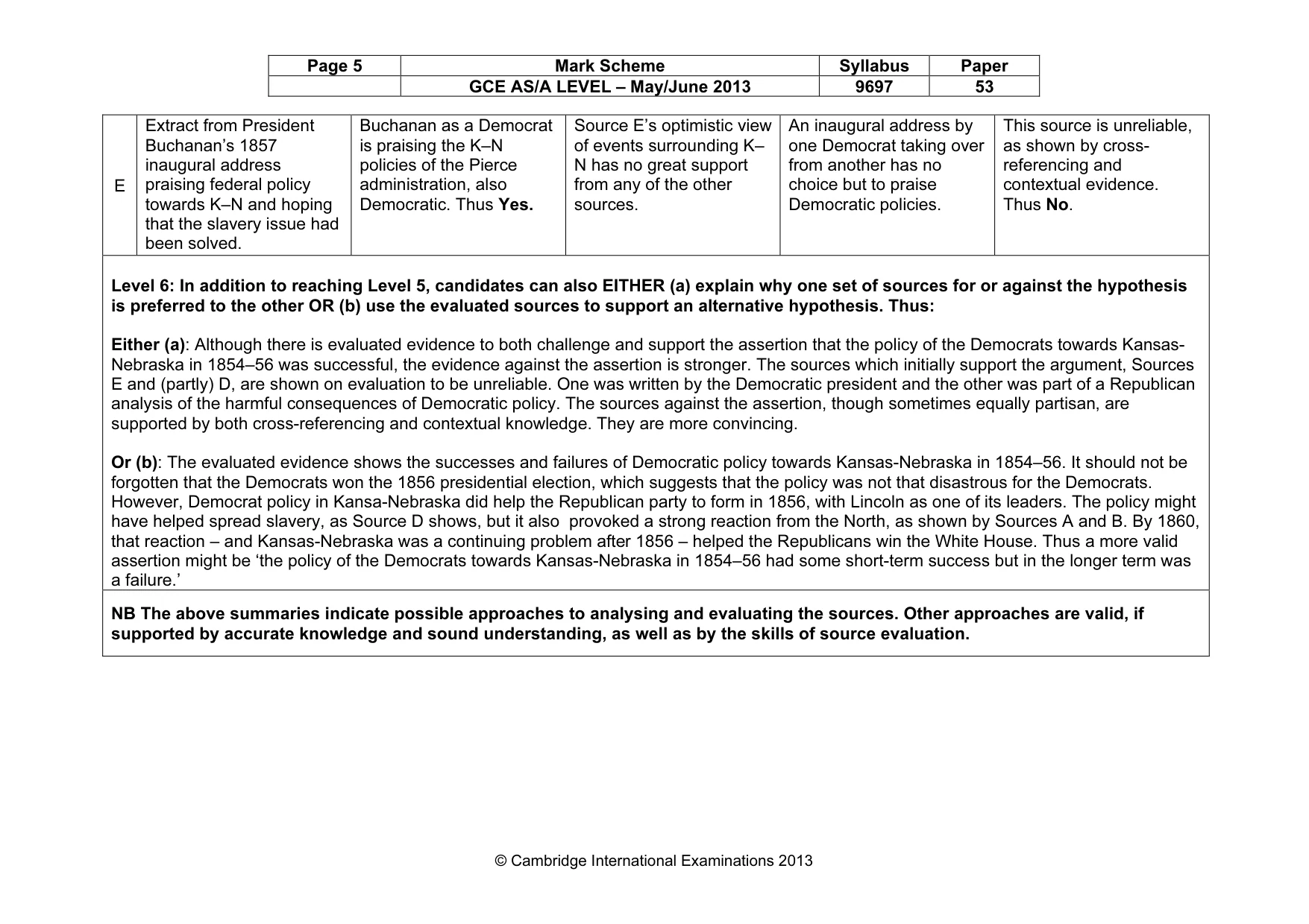 Mark scheme, page 5 of 10