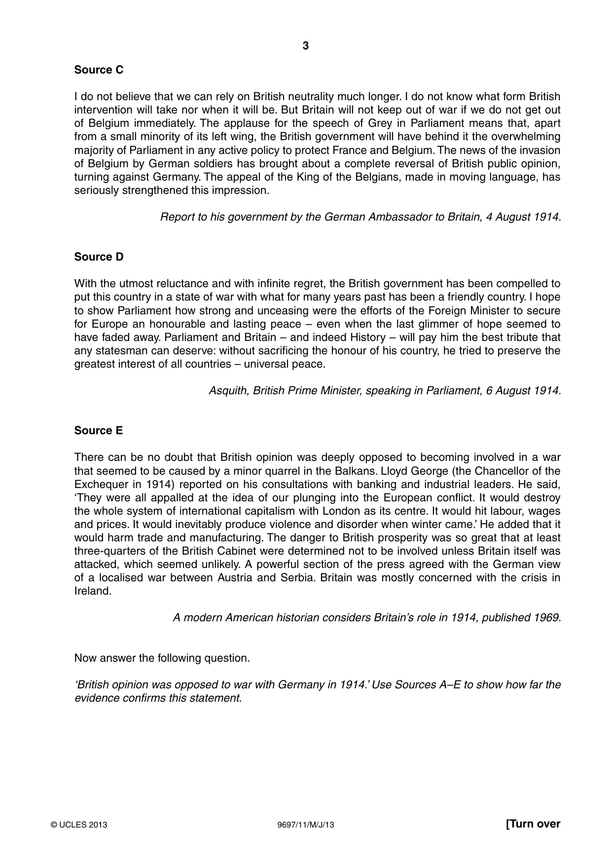 Cambridge A Level History (pre-2015) 9697 2013 May/June Paper 1 · Variant 1 question paper, page 3 of 4
