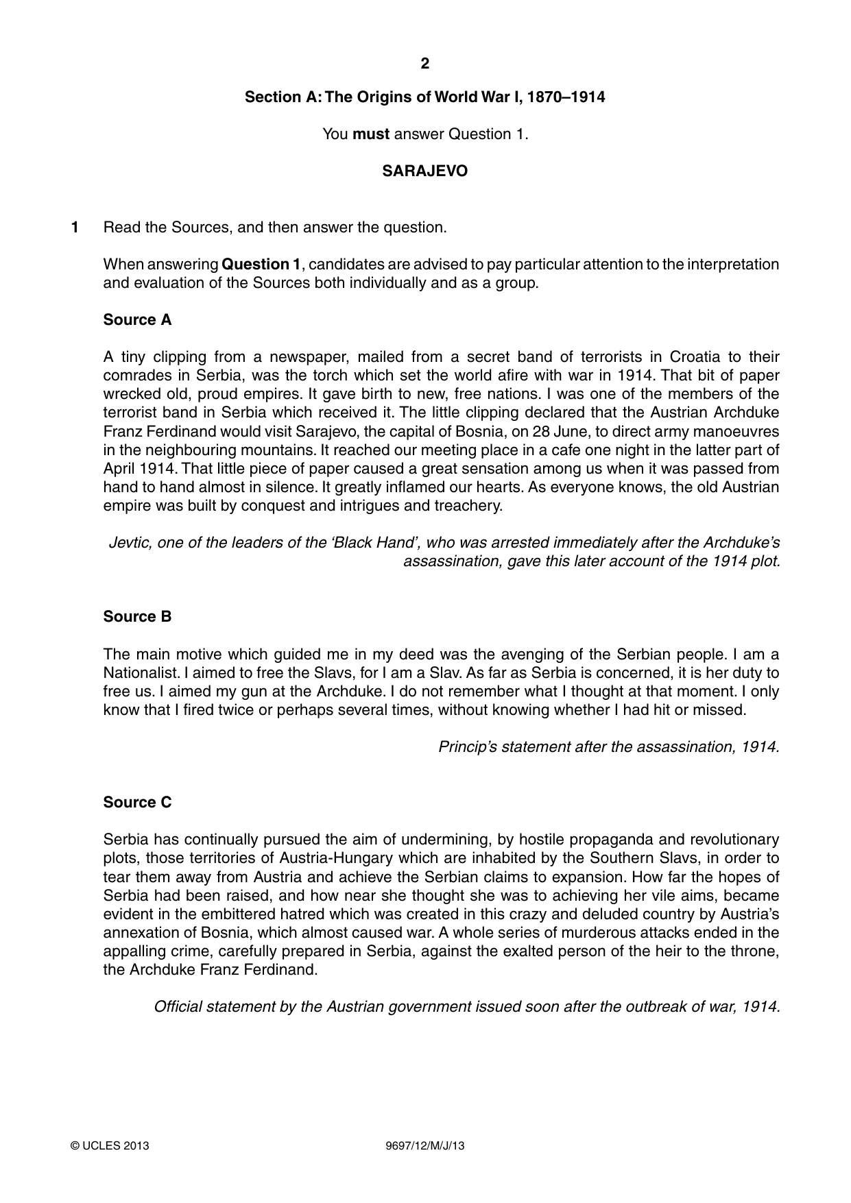 Cambridge A Level History (pre-2015) 9697 2013 May/June Paper 1 · Variant 2 question paper, page 2 of 4