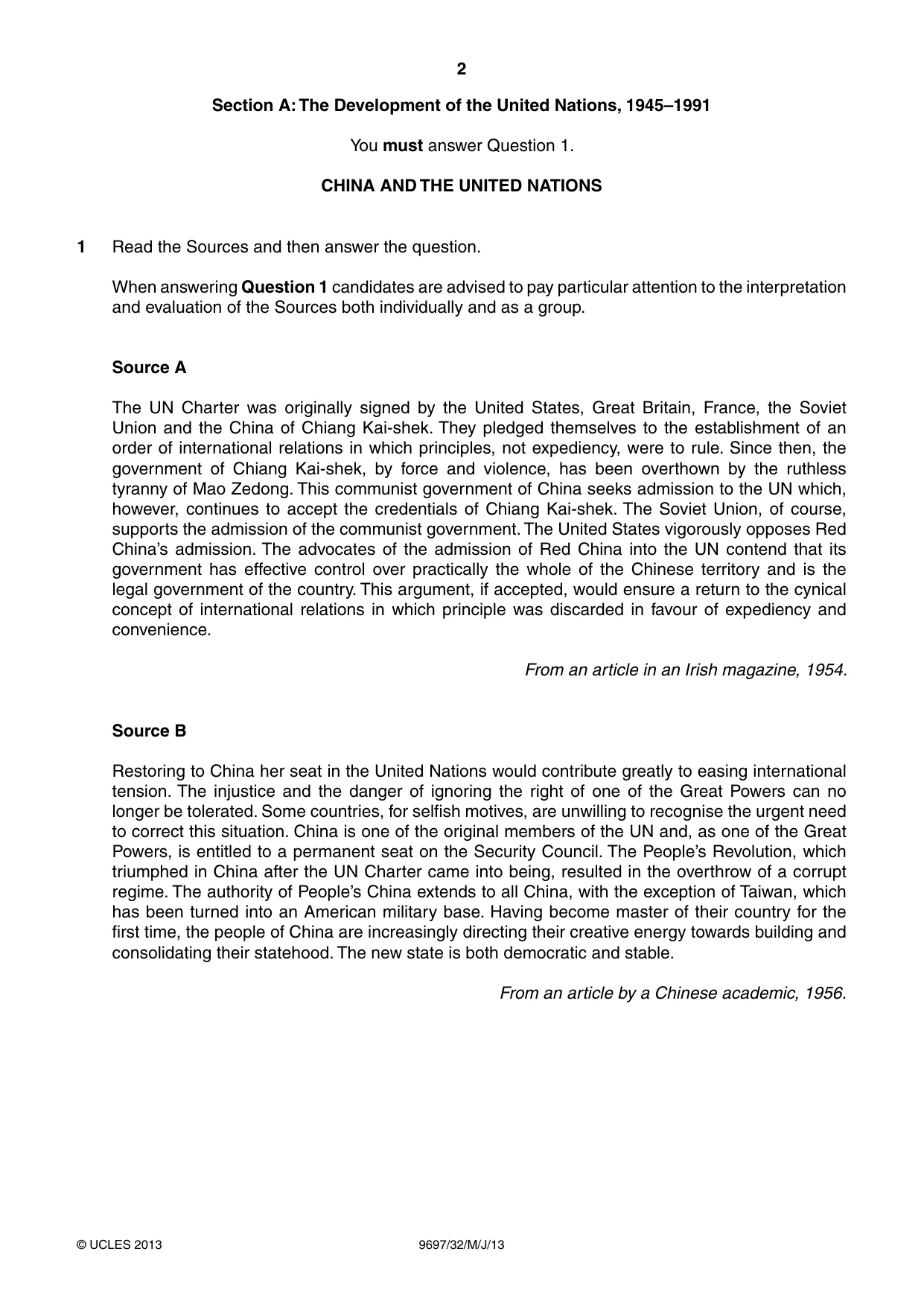 Cambridge A Level History (pre-2015) 9697 2013 May/June Paper 3 · Variant 2 question paper, page 2 of 4