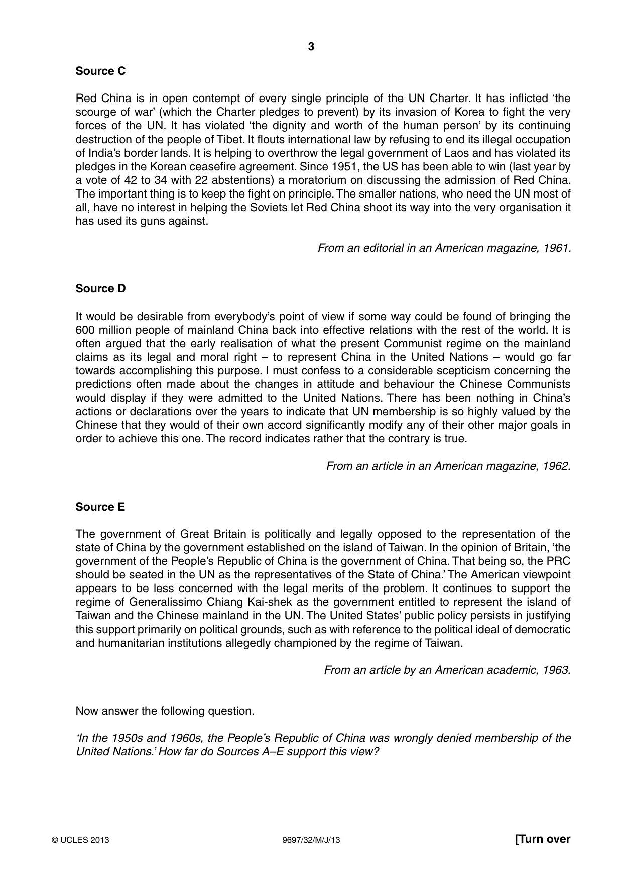 Cambridge A Level History (pre-2015) 9697 2013 May/June Paper 3 · Variant 2 question paper, page 3 of 4