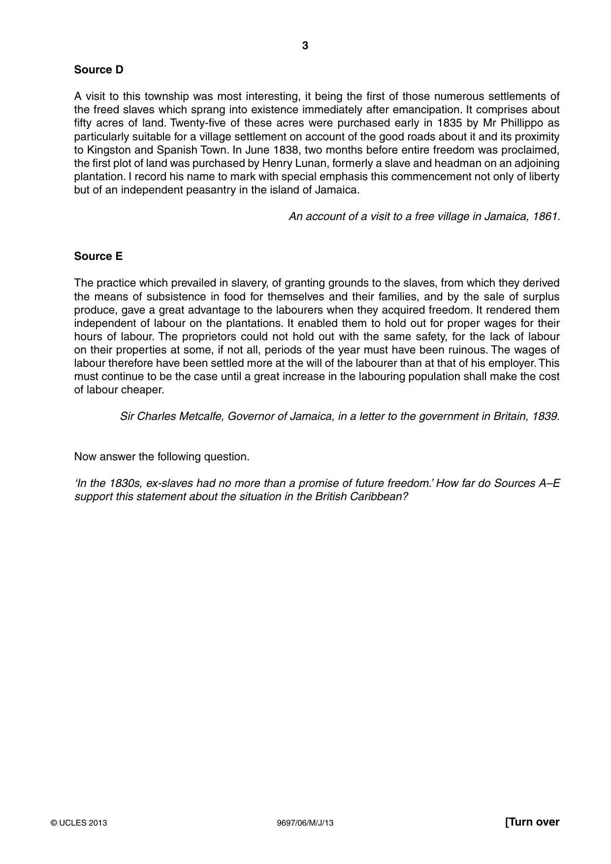 Cambridge A Level History (pre-2015) 9697 2013 May/June Paper 6 · Variant 1 question paper, page 3 of 4