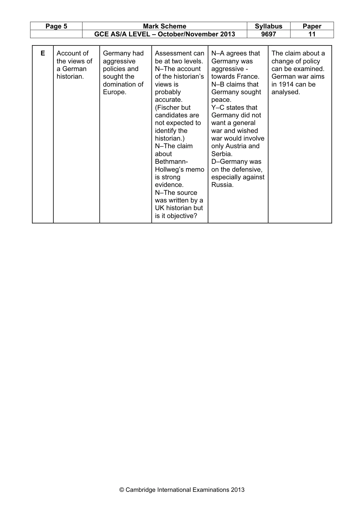 Mark scheme, page 5 of 12