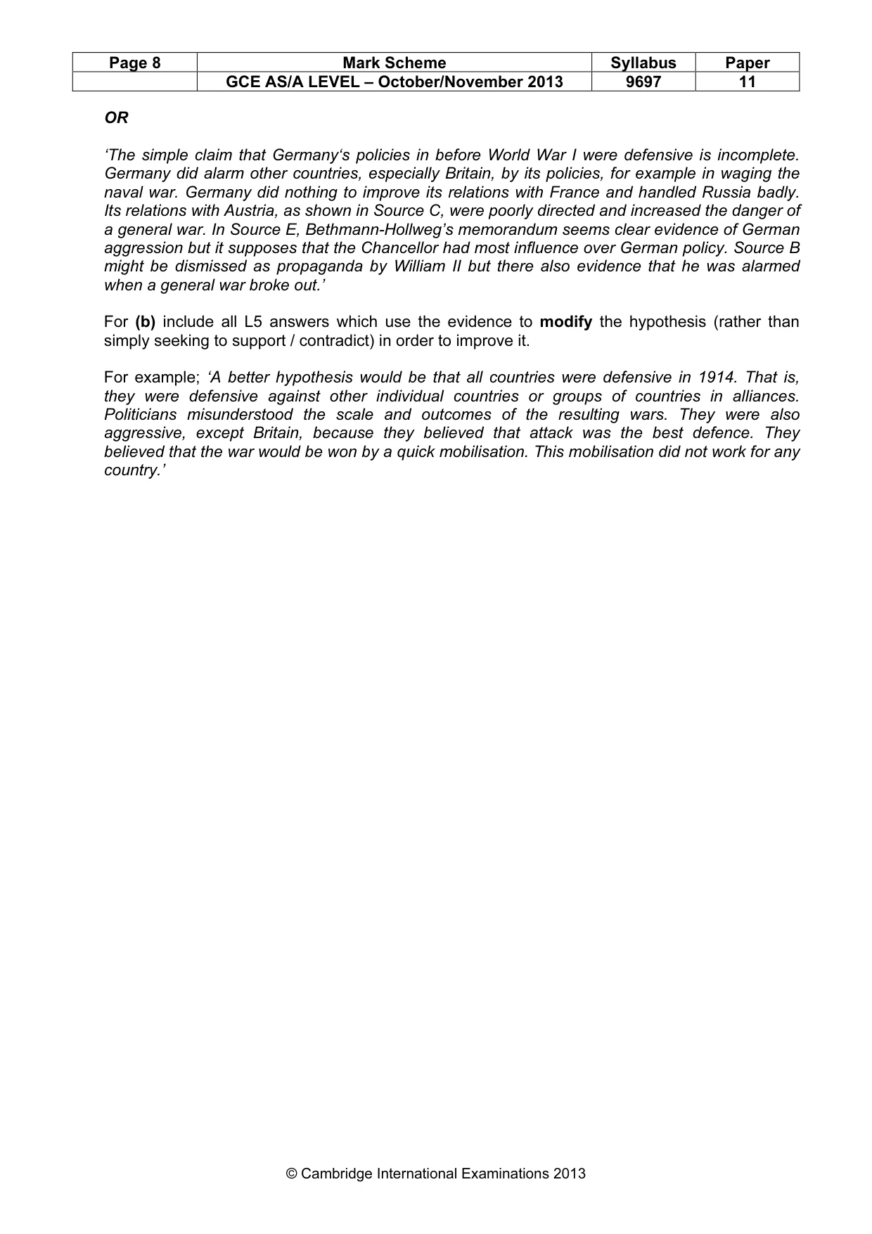 Mark scheme, page 8 of 12