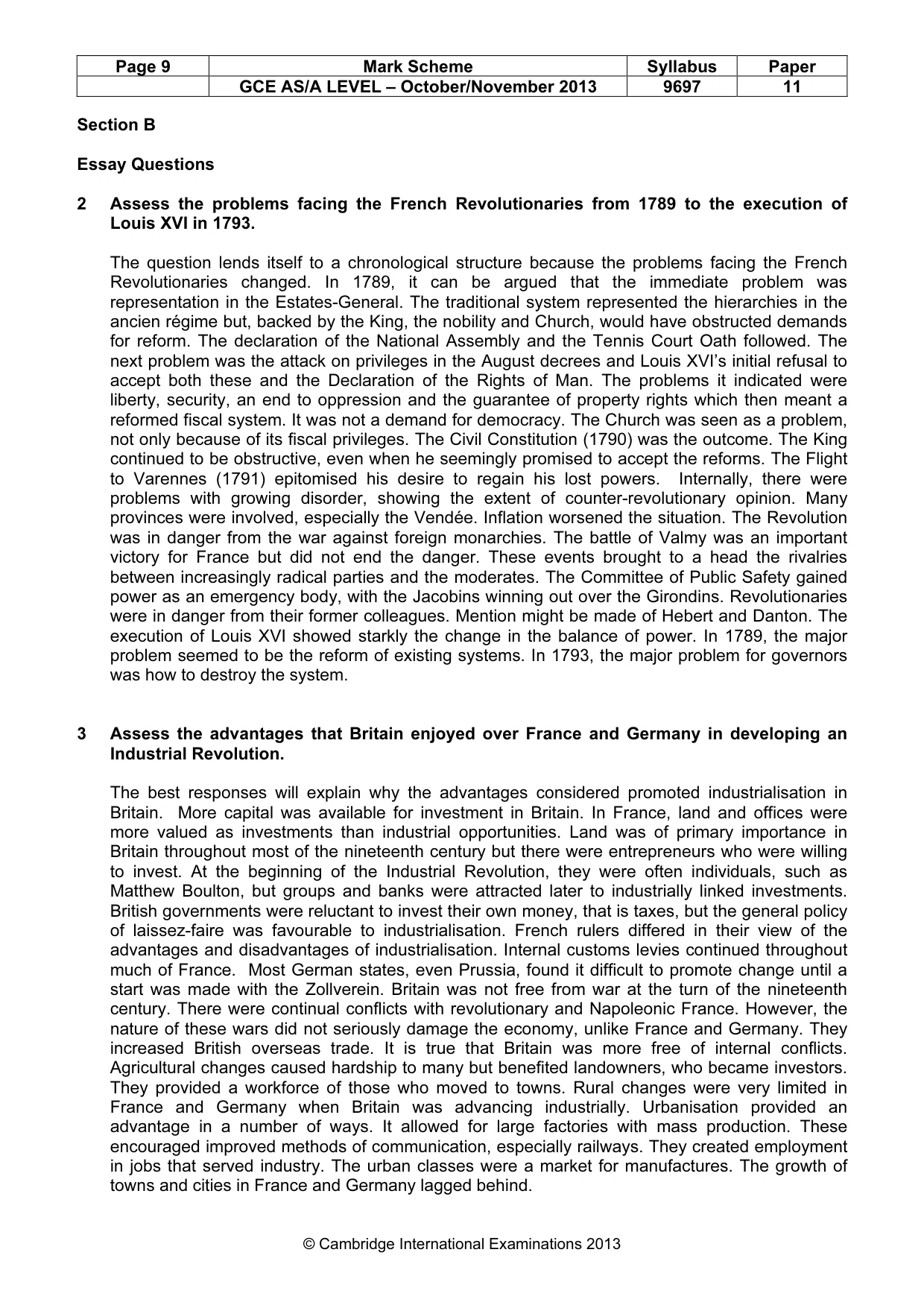 Mark scheme, page 9 of 12