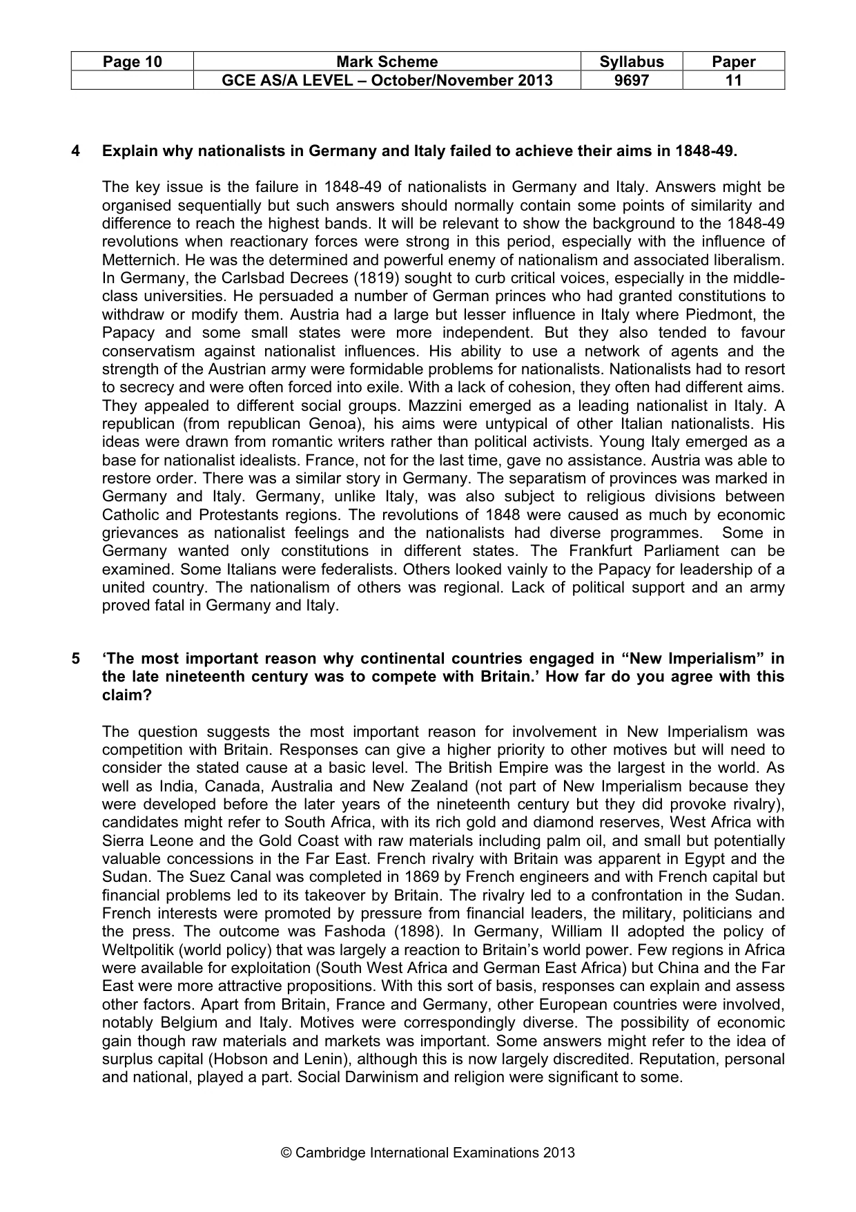 Mark scheme, page 10 of 12