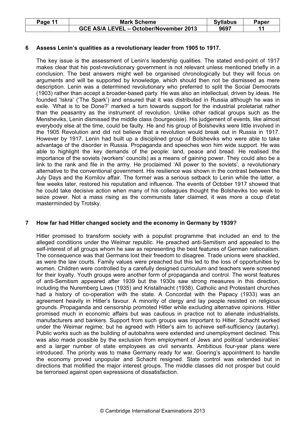 Mark scheme, page 11 of 12