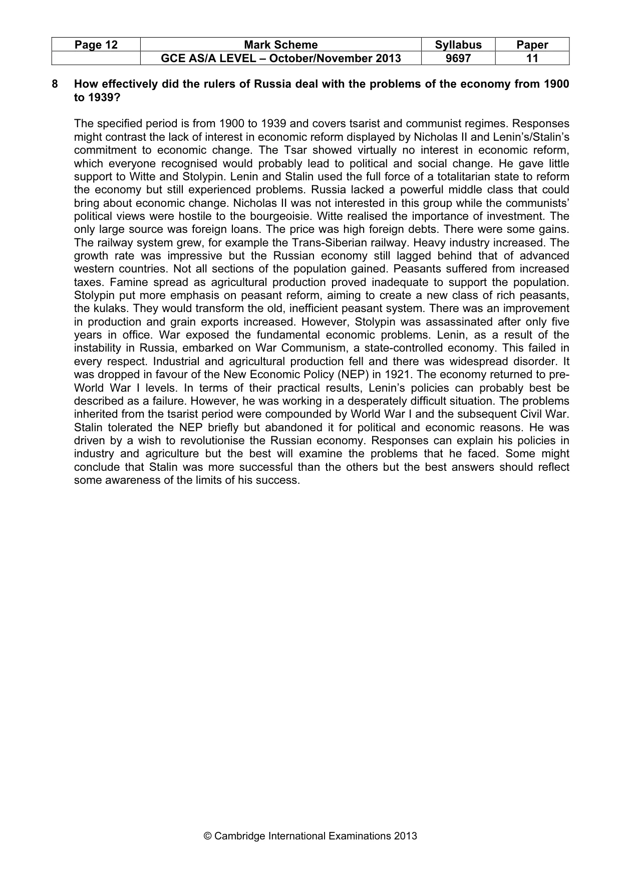 Mark scheme, page 12 of 12