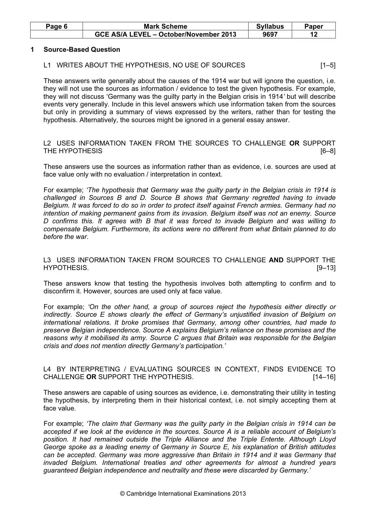 Mark scheme, page 6 of 11